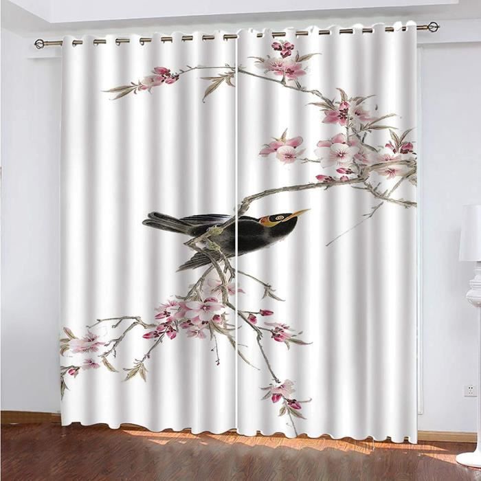 Aquarelle Botanique Feuilles D'Eucalyptus Occultants Anti Froid Rideau, pour Chambre, Salon Branches d'ombre et de lumière Naturelles microfibrelavable 75L X 166H cm (2 Panneaux) Rideaux Opaque
