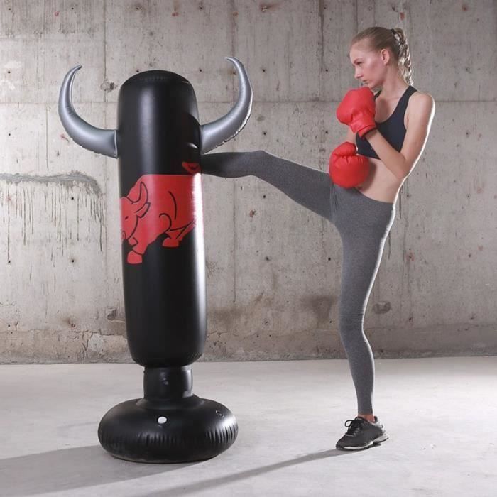 sac de boxe autoportant sac de frappe gonflable sac de cible de karat/é sac de frappe de fitness pour enfants//adultes /équipement de taekwondo KUNANG Colonne de boxe gonflable verticale