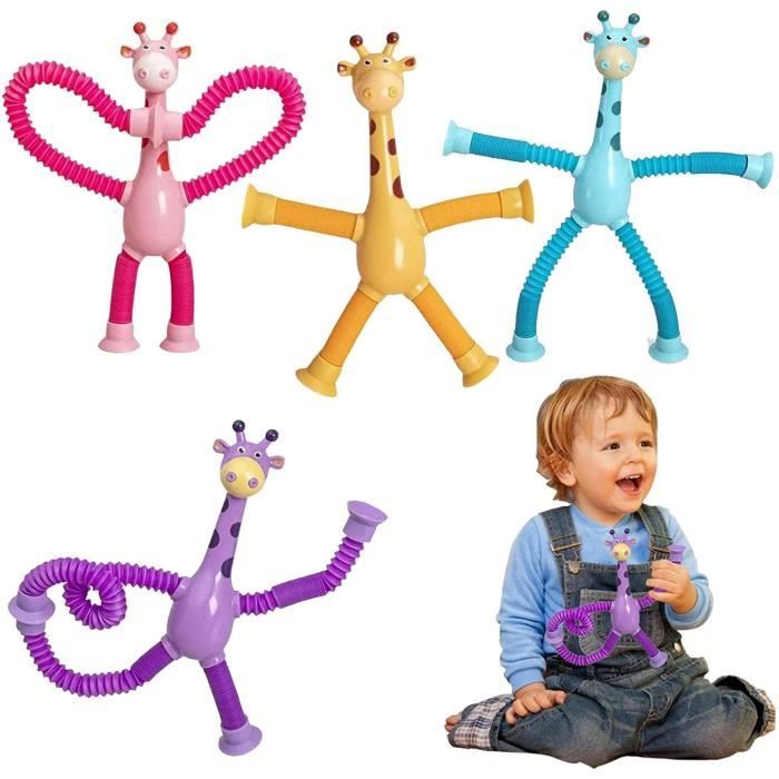 Jouet sensoriel - POP - Tube Girafe - Extensible - Sécurisé - Design mignon
