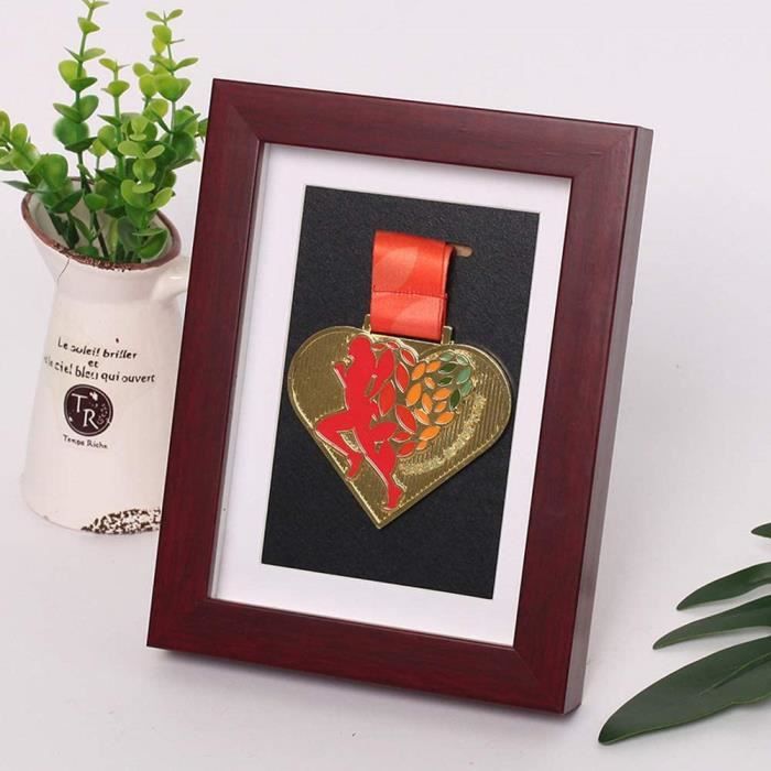 Cadre Médailles 3D WANLIAN - Shadowbox 240x330mm, Fond Pinable, Vitrine Acrylique UV