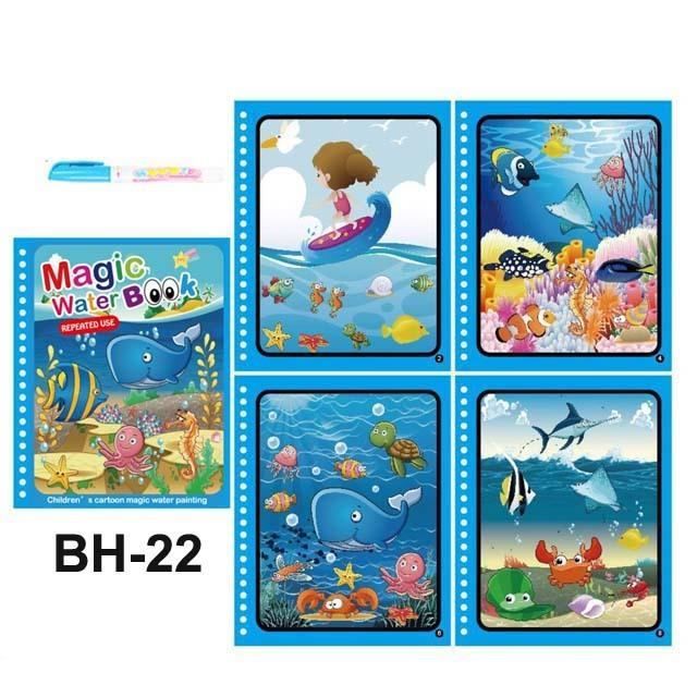 Lot de 6 livres de coloriage magique avec stylo à eau, réutilisables, livres de coloriage magique, pour enfants, format A5