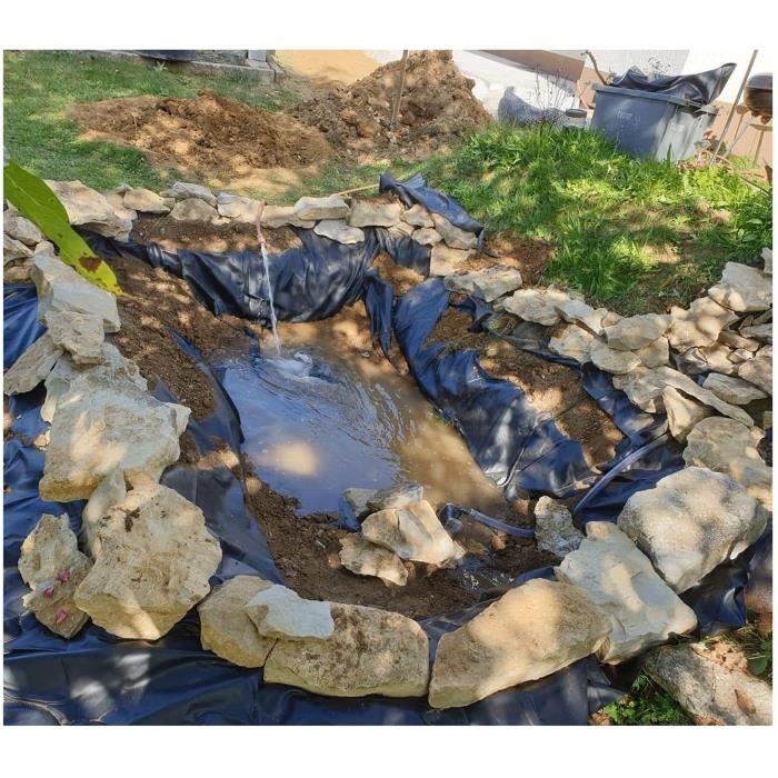 Bâche Pour Bassin De Jardin 6x8m, 0.12mm D'épaisseur, Noire, Résistante Aux UV - Pour étang à Koï, Piscine Naturelle