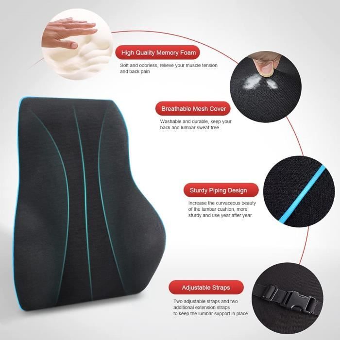 SANON Coussin Lombaire Gonflable, Coussin De Soutien Lombaire Gonflable, Coussin Lombaire Voiture pour Voiture Bureau Voyage SANON Coussin Lombaire Gonflable, Coussin De Soutien Lombaire Gonflable, Coussin Lombaire Voiture pour Voiture Bureau Voyage