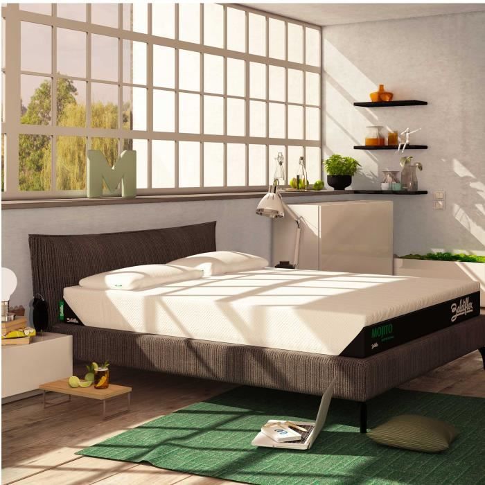 Matelas MOJITO SPECIAL 80x190 cm - BALDIFLEX - En mousse à mémoire de forme - Avec rêvetement déhoussable - Epaisseur 25cm Matelas MOJITO SPECIAL 80x190 cm - BALDIFLEX - En mousse à mémoire de forme - Avec rêvetement déhoussable - Epaisseur 25cm