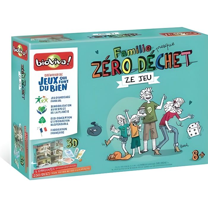 jeu de société - bioviva - zero dechets - pour sensibiliser petits et grands - 2 à 6 joueurs - 30 min