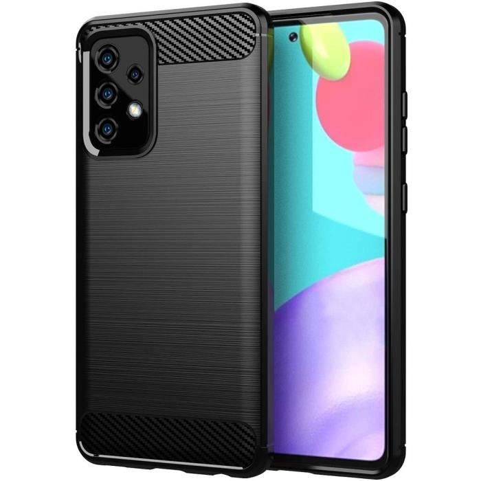 Coque - BOOLING - Samsung Galaxy A52/A52 5G/A52s 5G - Silicone - Fibre de Carbone - Antichoc coque samsung a52 darty