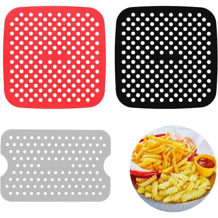 LYKEJI Lot De 2 Moules En Silicone Pour Friteuse à Air Ninja Foodi - Accessoires Double Zone 7.6L - Doublure Anti-Adhérente Gris