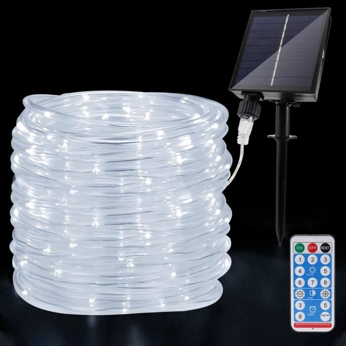Guirlande Lumineuse Solaire 22m - 150 LED Blanc Chaud - IP65 étanche - 8 Modes - Idéale Jardin, Terrasse, Fêtes - 9