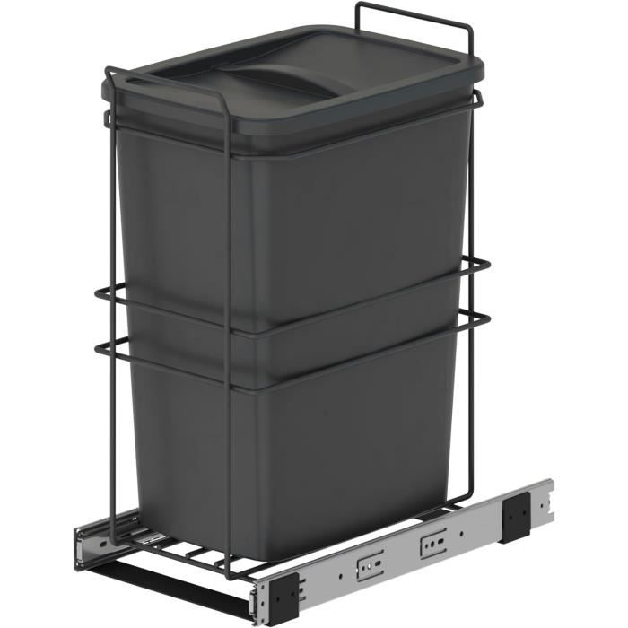Lot De 2 Poubelles De Recyclage Cuisine – Ultra-Grande Capacité 29L – Portables Et Dégradables