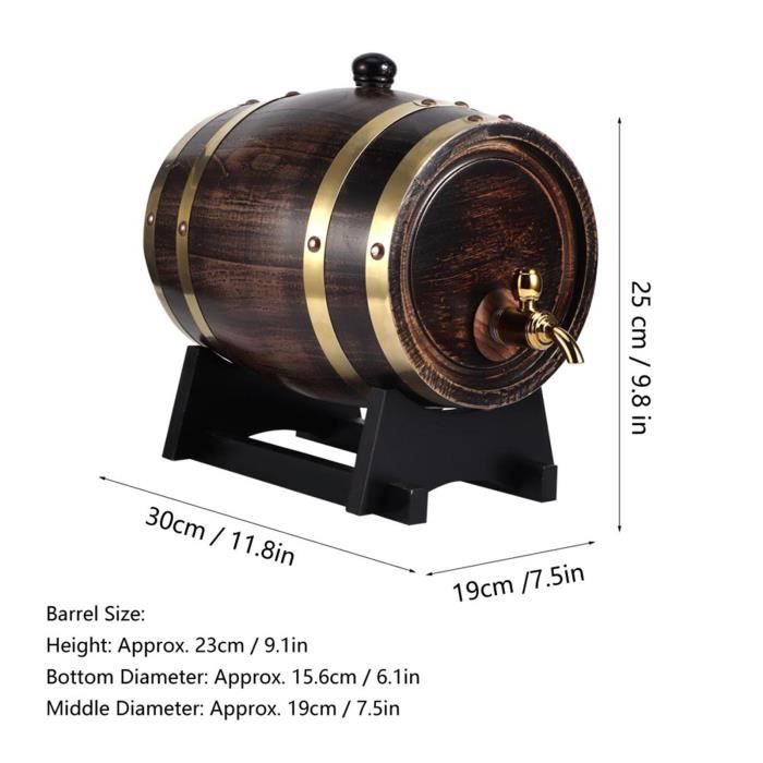 Tonneau à Vin Avec Robinet Chêne Massif 35 L LVD - La Cave