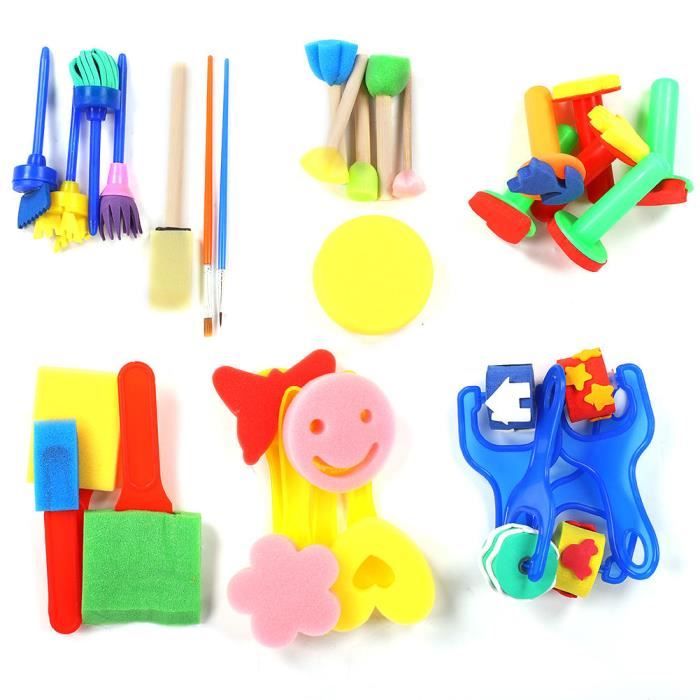 Lot De 30 éponges Pour Peinture Au Doigt - Pour Dessin, Bricolage, Création Manuelle - Taille 3.3 X 1.8 Cm, Réutilisables