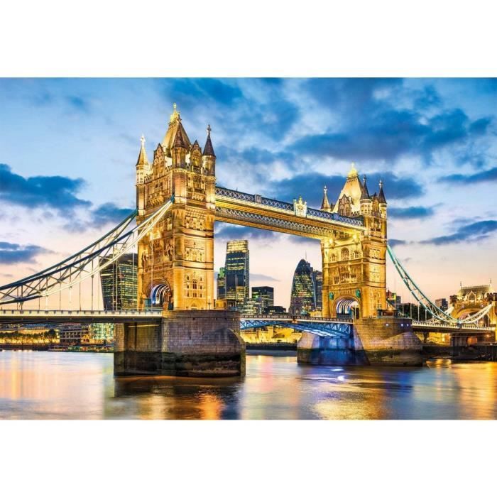 Puzzle Adulte Tower Bridge Au Crepuscule - 2000 Pieces - Clementoni Collection Monument De Londre - Angleterre
