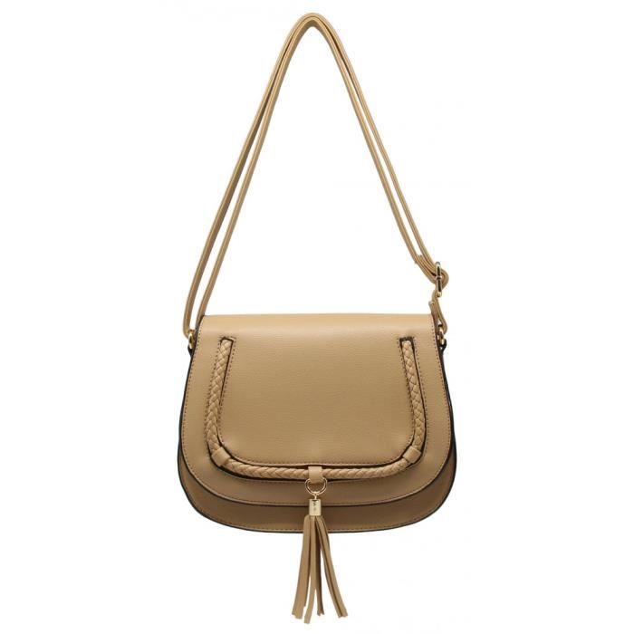 Sac a main bandouliere beige Sale