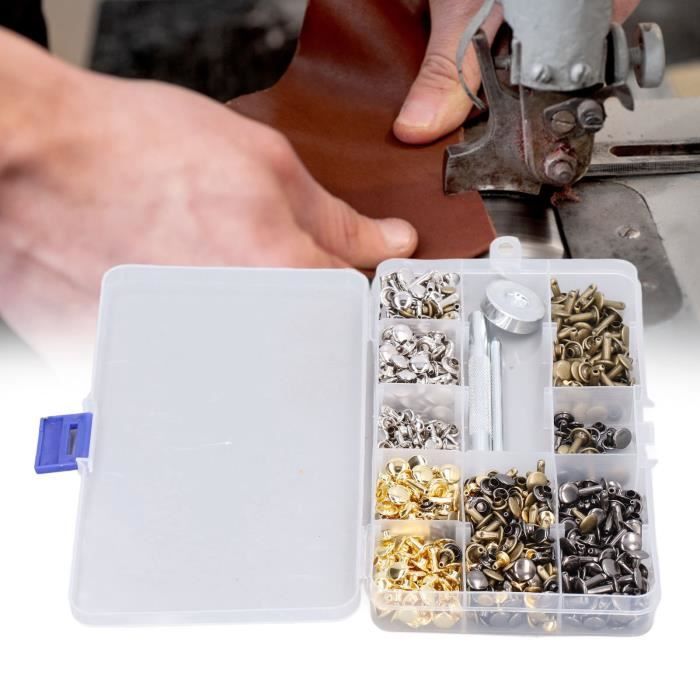 SAL kit de rivets en cuir 360 Pièces Rivets à Double Capuchon, Rivets ...