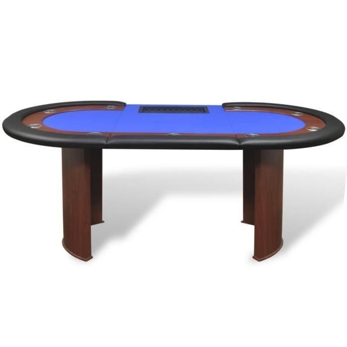 Table de Poker Texas Pliable de Luxe Ovale Casino 10 Joueurs Avec Led Club En Bo