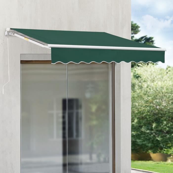 Store Banne Bitonto avec Manivelle 250 x 200 cm Vert Foncé