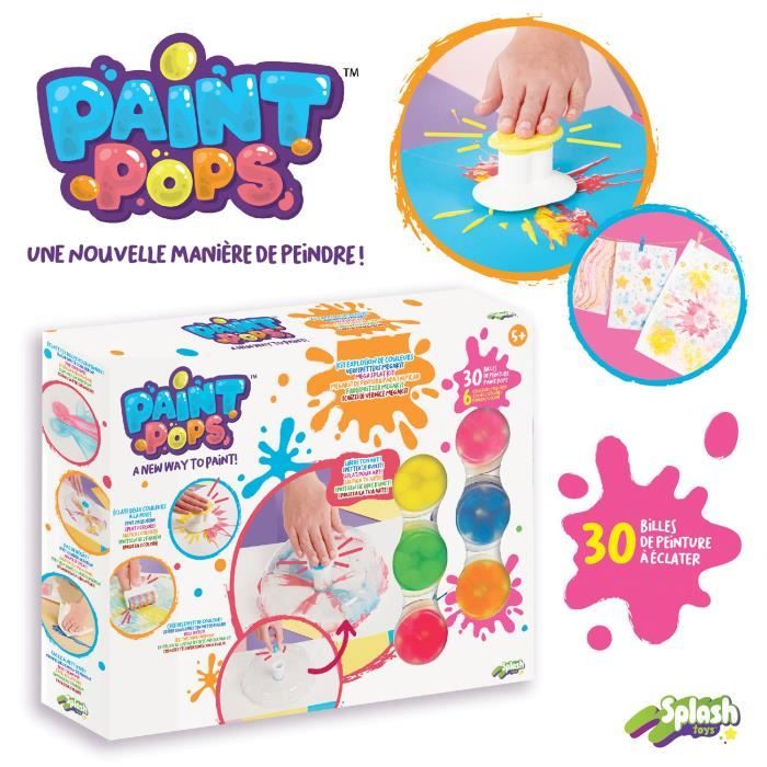 Jeu de Peinture - SPLASH TOYS - Paint Pops - Kit Explosion de Couleurs - Enfant - 42 billes pop - 20 feuilles