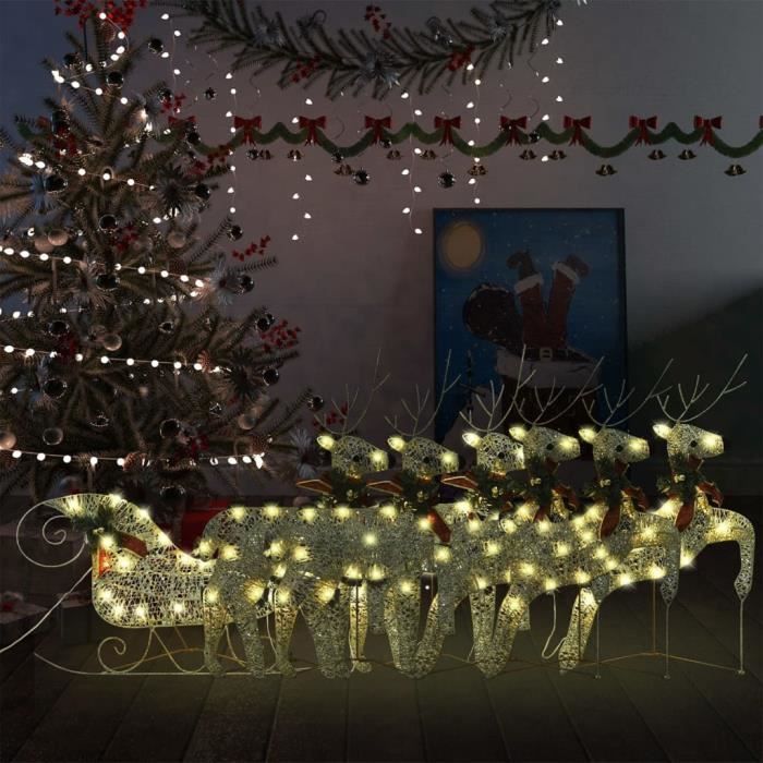 Figurine Acrylique Traîneau Du Père Noël Avec Rennes – Décoration Noël Mignonne Pour Bureau, Chambre Ou Sapin