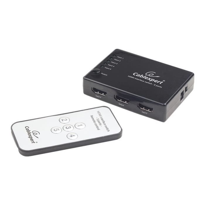 Cablexpert DSW-HDMI-53 Commutateur vidéo-audio 5 x HDMI Ordinateur de bureau