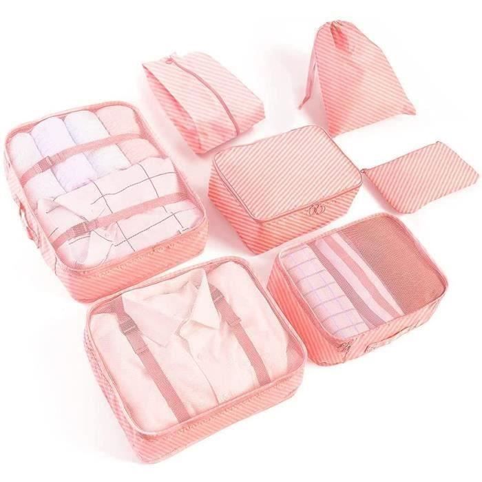 Lot De 7 Cubes D'emballage Pour Valises - Cubes De Rangement De Voyage