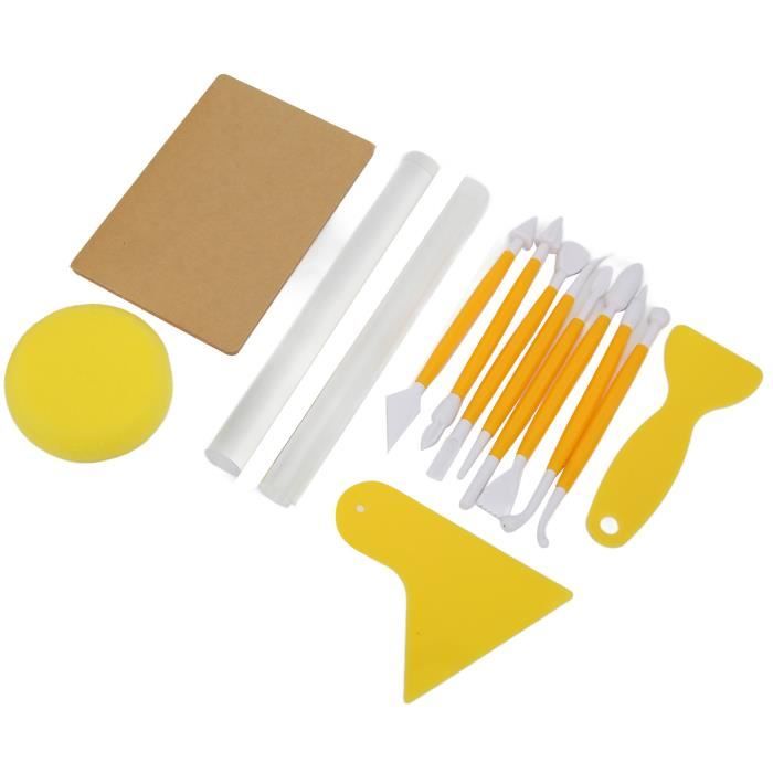 HURRISE kit d'argile 15 pièces outils d'argile Portable polyvalent  acrylique céramique argile sculpture ensemble d'outils de
