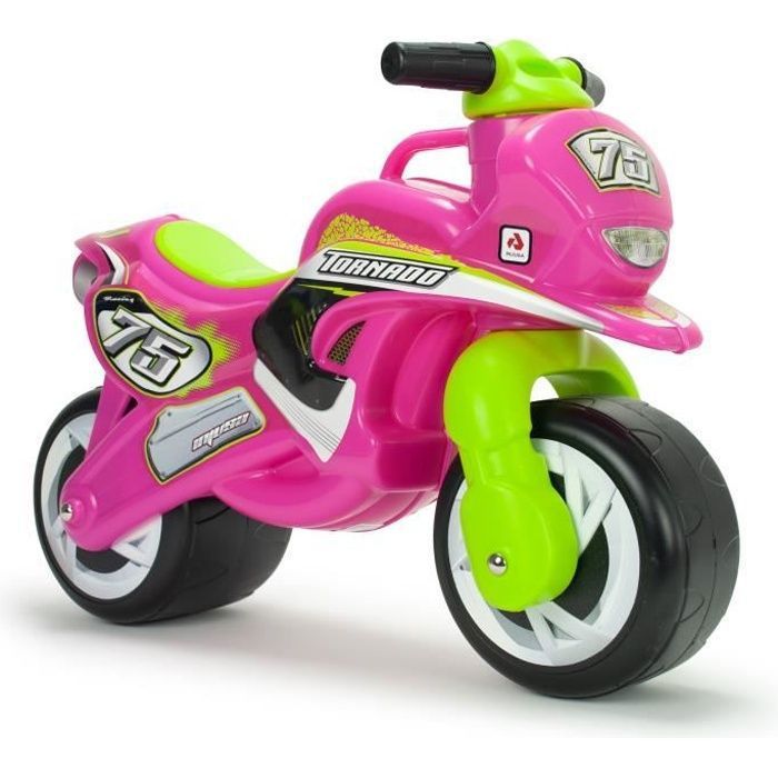 Trotteur Moto Tundra pour Fille - INJUSA - 2 Roues - Poignée Parents - Décoration IML Résistante - Rose