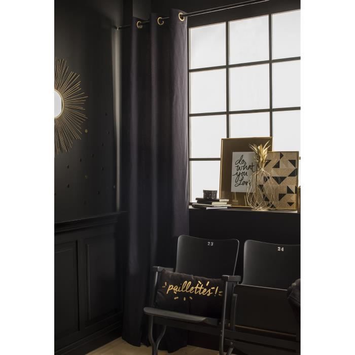 Rideau 140x240 cm Coton Gold Is Black
