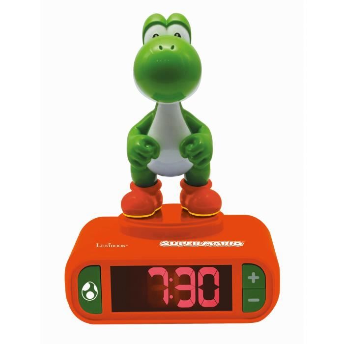 Réveil Yoshi - LEXIBOOK - Écran LCD, effets sonores, alarme et veilleuse - Rouge
