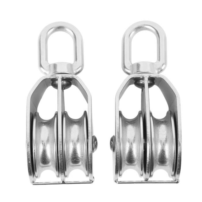 Poulie à Câble Double - Diamètre 50mm, Capacité 390kg, Acier Galvanisé - Marque KeyMet, Allemagne