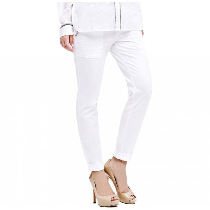 Guess Pantalon Femme Chino Berta Fatigue Blanc Blanc - Cdiscount  Prêt-à-Porter
