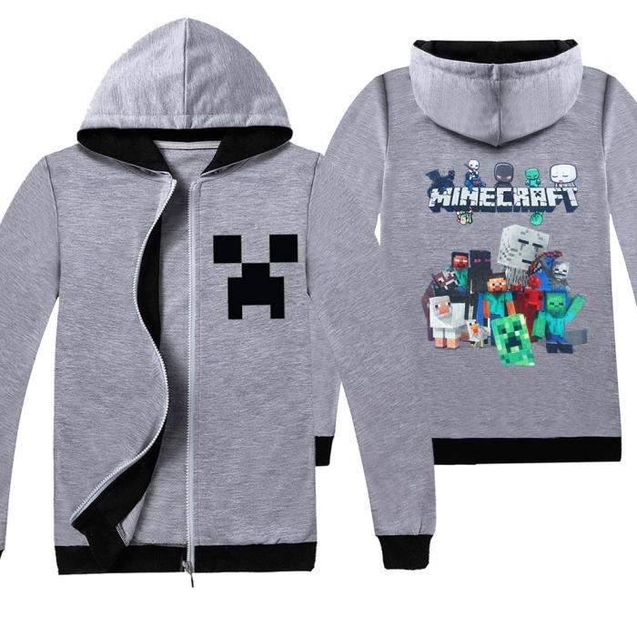 Veste d'extérieur 100 % imperméable avec capuche Minecraft Vêtements Minecraft Imperméable pour enfants Veste de pluie Minecraft pour garçon 
