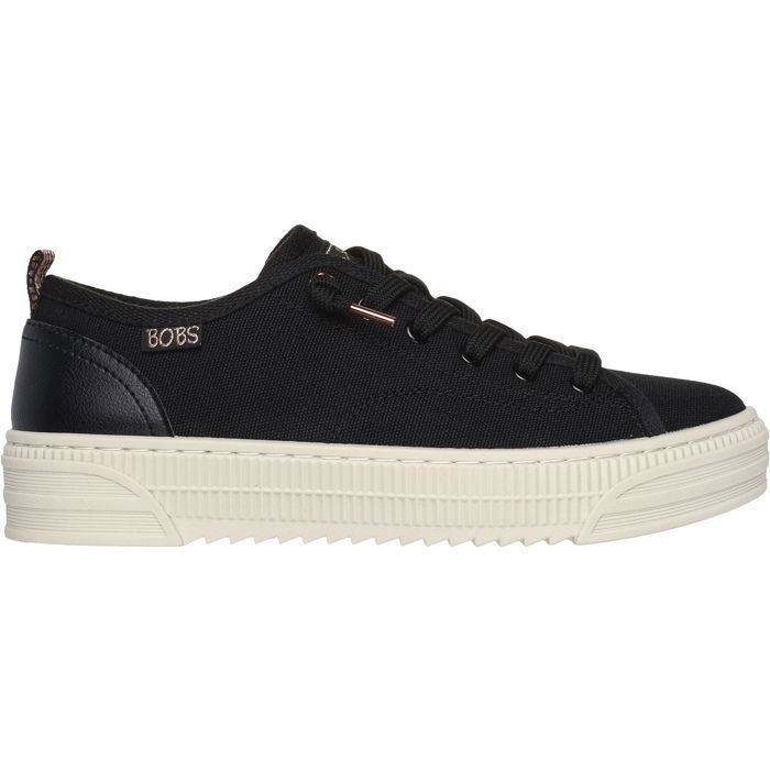 Skechers Baskets - SKECHERS - 114640-BLK - Plateforme en toile et similicuir - Femme - Noir