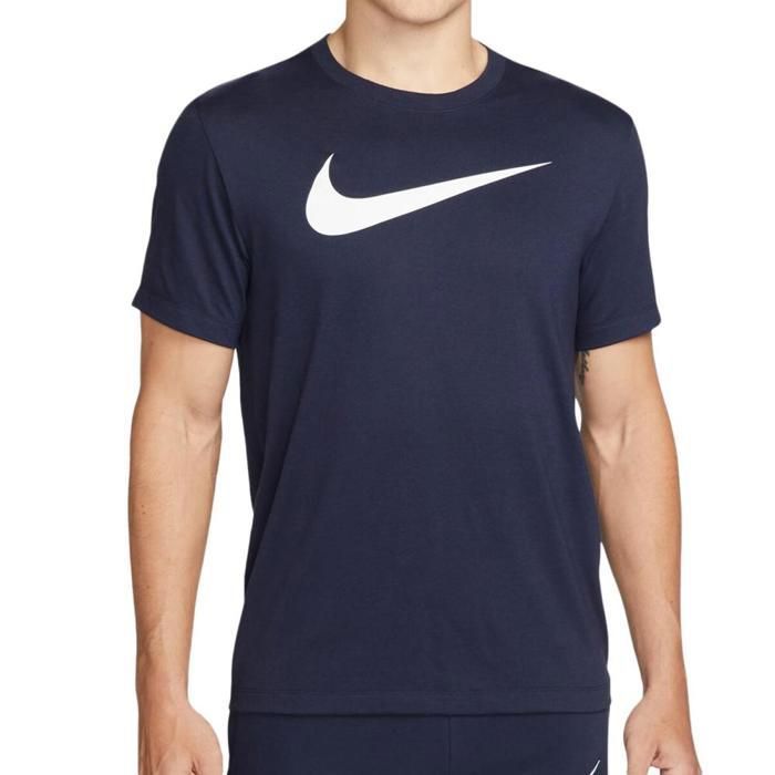 Tee shirt Nike grand logo Marine CW6936 451 Adulte Dri FIT respirant Marine Cdiscount Sport