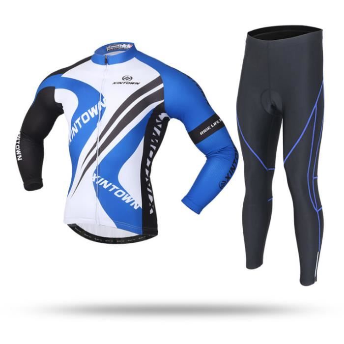 Collants Pantalon Kit bib Homme Vélo De Vêtements à manches longues Maillot De Cyclisme Cycle Long