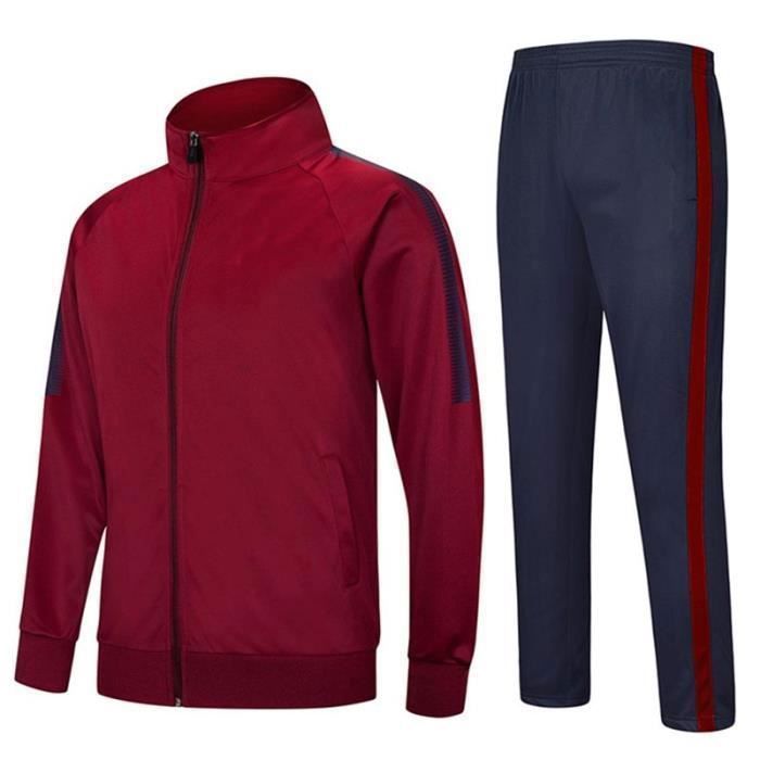 Survêtement Plug Fashionz Rouge Taille S - Veste Zip + Jogger, Coton Polaire