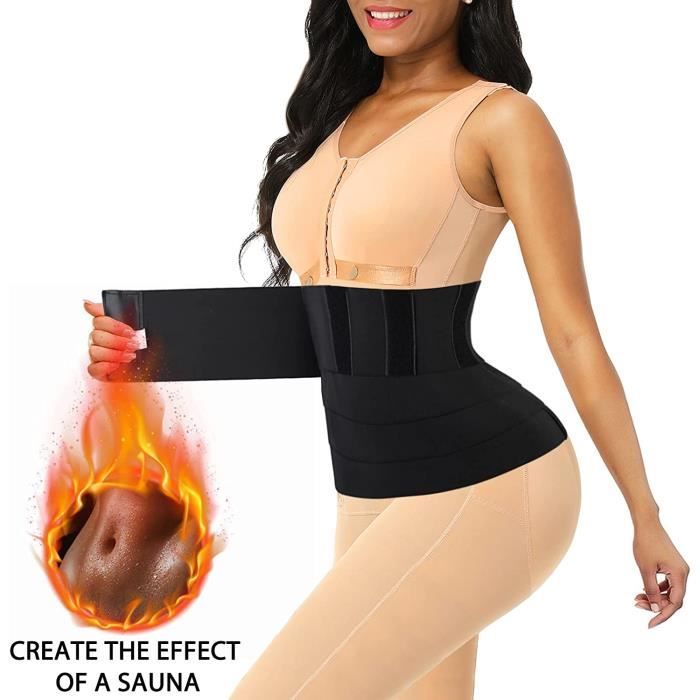wrap waist trainer pour femme, sauna sweat ceinture amincissante ventre plat, corset invisible bandage de taille pour l'entraînement