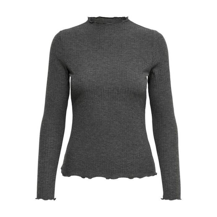 Sweatshirt femme Only Onlemma - dark grey melange - col haut - manches ...