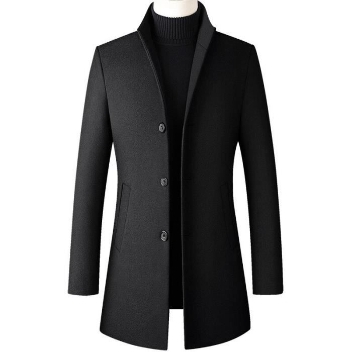 Trench-coat Homme En Laine Mélangée - Manteau Long Chaud Pour Automne Et Hiver - Style Décontracté élégant