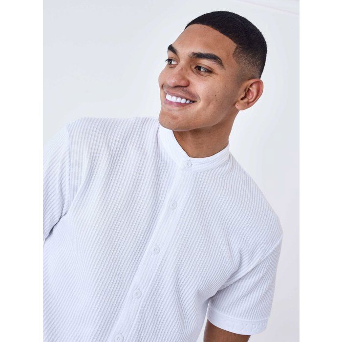 Blanc HOMME Chemise basique 100% lin à manches longues Coupe régulière 3210967