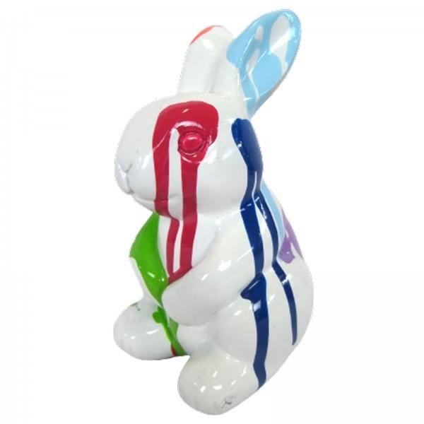 Statue Crocodile Résine – Multicolore Trash – Fond Noir – 27 Cm – Décoratif – Neuf