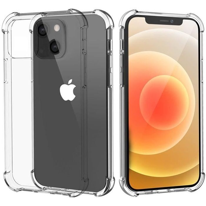 Coque pour iPhone 13 (6,1) - Silicone Transparent avec Cercle magnétique  intégré Phonillico®