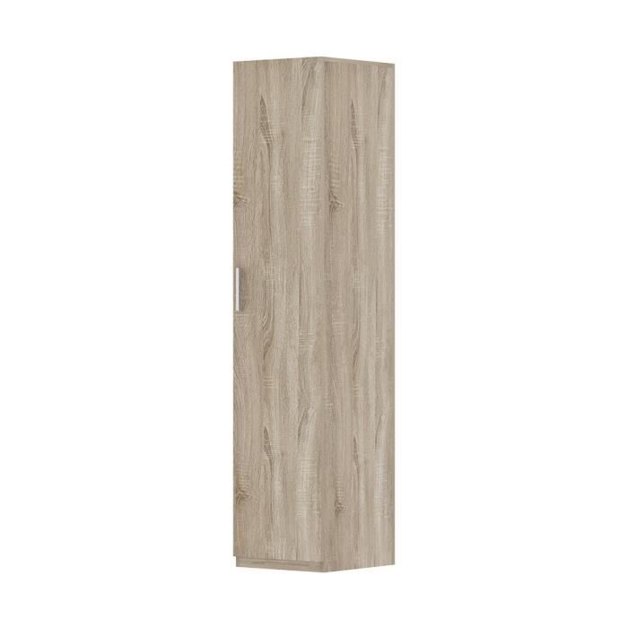 armoire de rangement - price factory - tom - 1 porte battante - chêne clair - contemporain - design