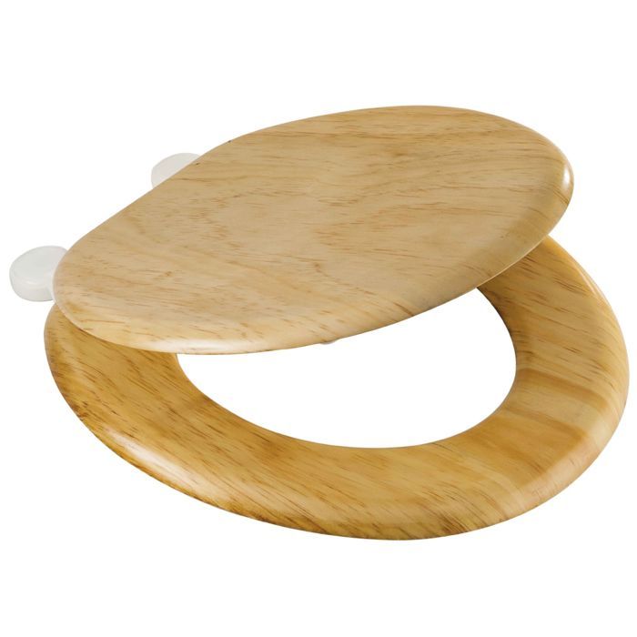 MSV Abattant Wc MDF en décor Pin Beige Charnières PS