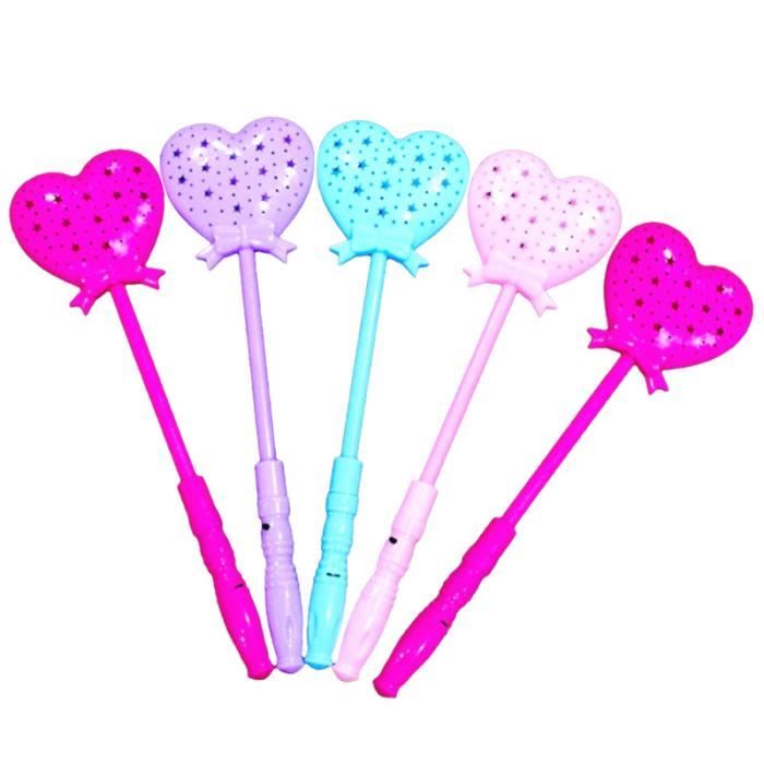 5pcs LED coloré lumineux creux amour en forme de coeur magique clignotant bâton 