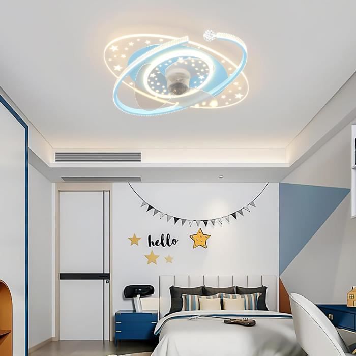 Plafonnier LED Astronaute Fusée Pour Chambre Enfant - 65W Dimmable Avec Télécommande, Lampe Plafond Moderne Garçons Filles