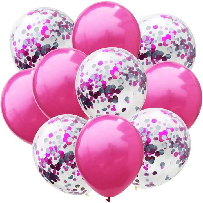 Ballon Anniversaire Rose Rouge Ballons Paillette Ballons 10pcs Pour Fete D Anniversaire De Mariage Decorations Cdiscount Maison
