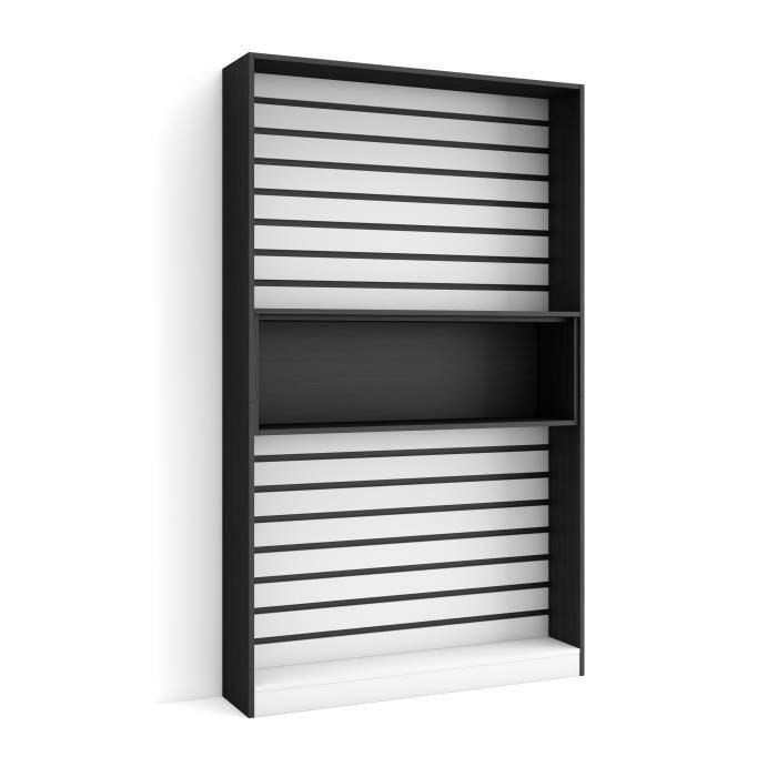 Étagère Bibliothèque Étagère de Rangement 110x25x186cm Salon Salle à manger Bureau Blanc et noir RF2327 Étagère Bibliothèque Étagère de Rangement 110x25x186cm Salon Salle à manger Bureau Blanc et noir RF2327
