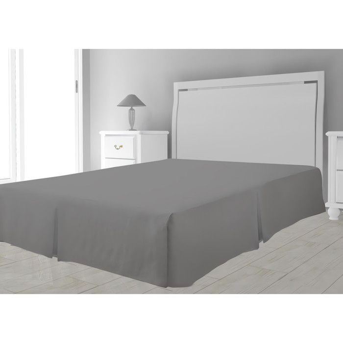 Cache sommier microfibre 180x200 cm gris par Soleil dOcre