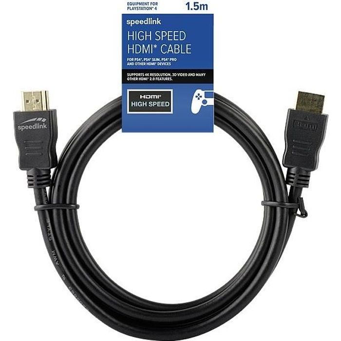 Câble HDMI pour Console PS4 Noir