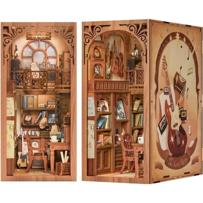 CUTEBEE DIY Book Nook Kit – Kit de Maison de poupées Miniatures
